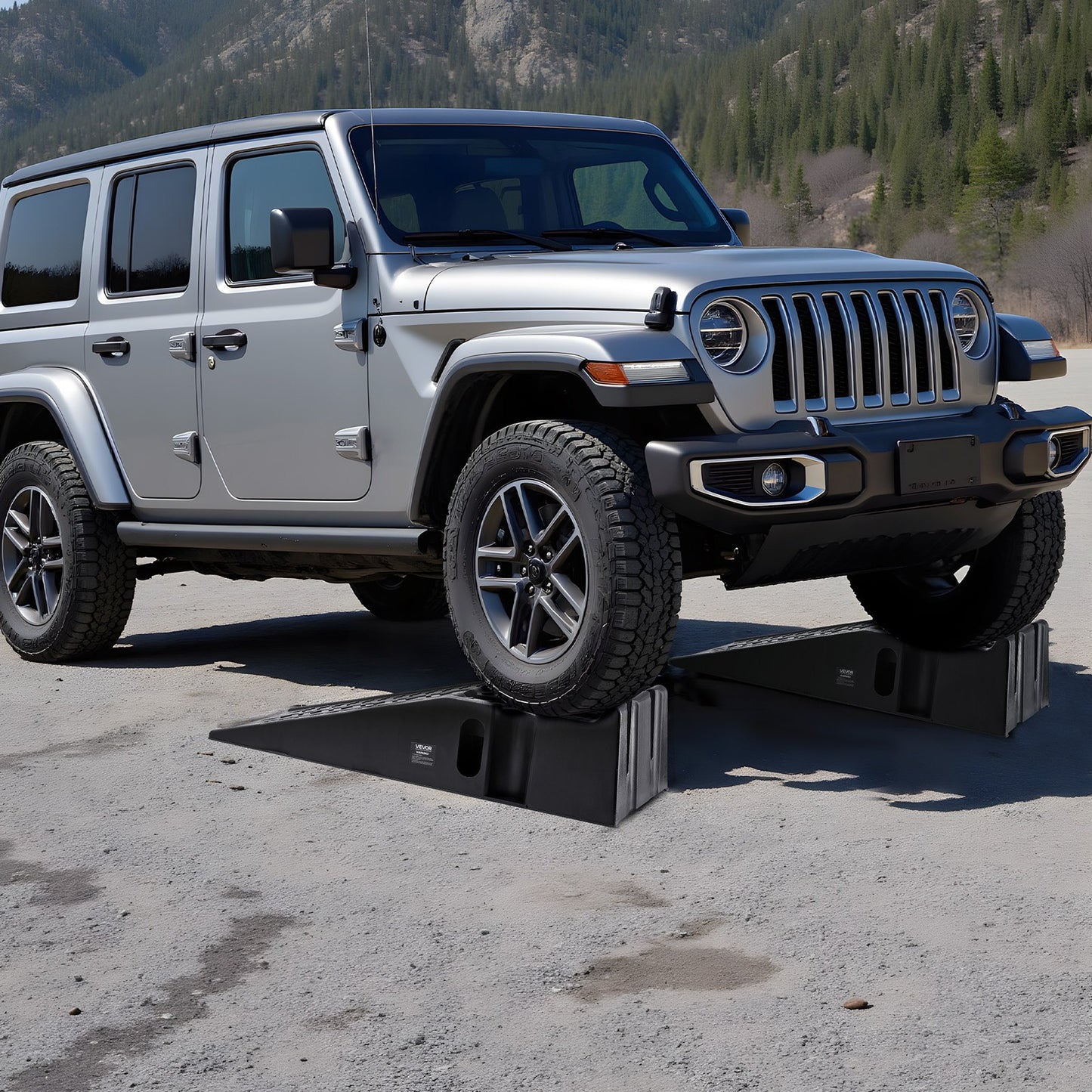 Car Ramps, 2 PCS 7257 kg GVW Capacity, 170 mm Lift Height, Portable High Profile Car Service Ramps for Home Garage Maintenance and Oil Changes, Heavy Duty for Truck SUV Vehicle Repair, Black