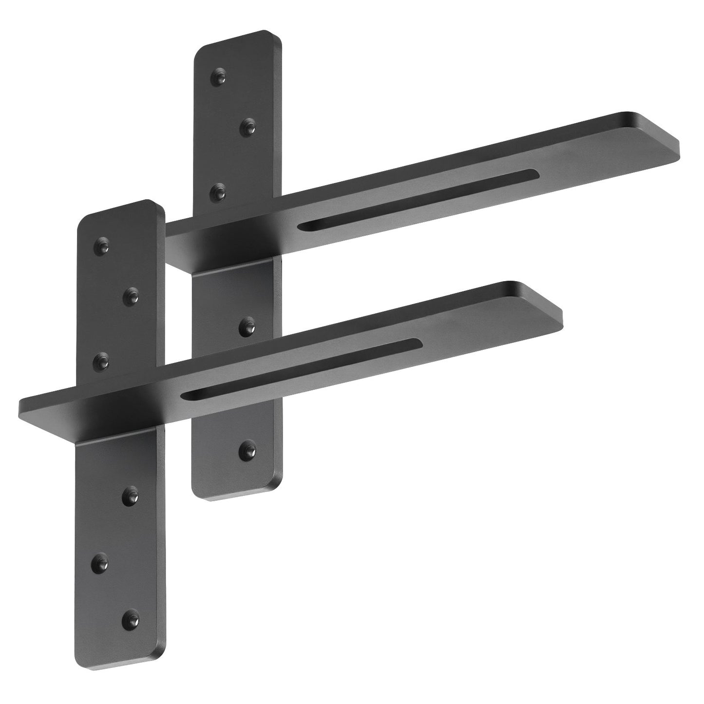 T Shelf Brackets 2 Pcs, 200 lbs/90 kg Weight Capacity, 16x2.89x12 in / 406.4x73.5x304.8 mm, Solid Steel Heavy Duty Brackets for Shelves, Countertop Support Floating Bracket Hardware with Screws