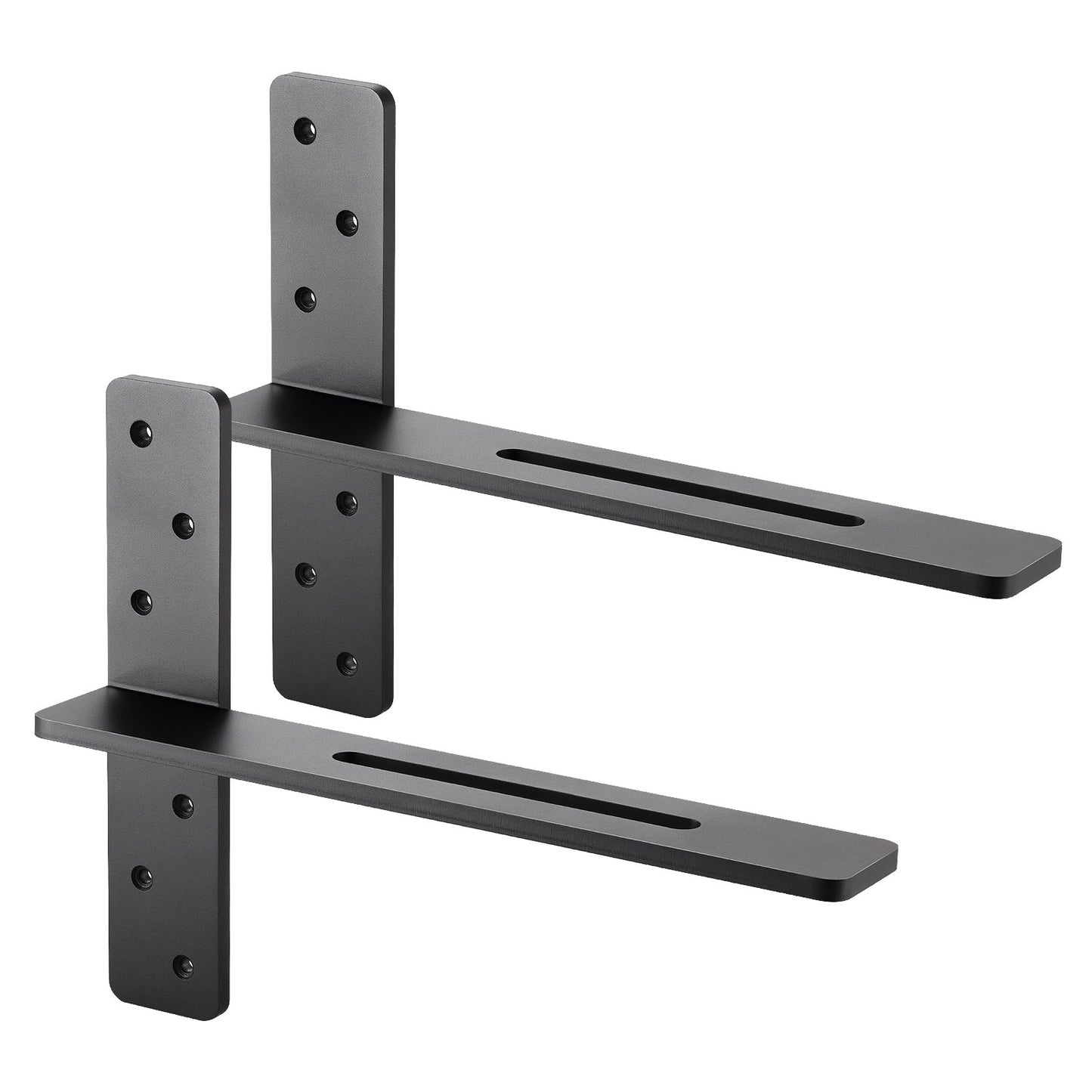 T Shelf Brackets 2 Pcs, 200 lbs/90 kg Weight Capacity, 16x2.89x12 in / 406.4x73.5x304.8 mm, Solid Steel Heavy Duty Brackets for Shelves, Countertop Support Floating Bracket Hardware with Screws