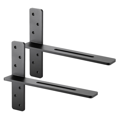 T Shelf Brackets 2 Pcs, 200 lbs/90 kg Weight Capacity, 16x2.89x12 in / 406.4x73.5x304.8 mm, Solid Steel Heavy Duty Brackets for Shelves, Countertop Support Floating Bracket Hardware with Screws