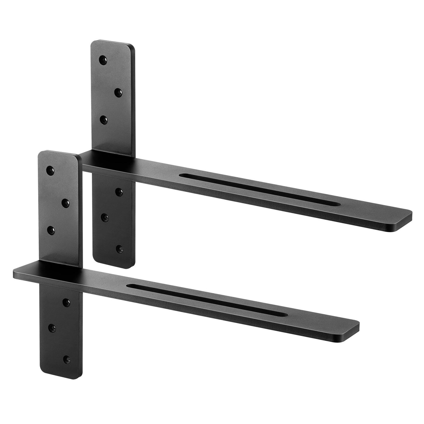 T Shelf Brackets 2 Pcs, 200 lbs/90 kg Weight Capacity, 18x2.89x12 in / 457.2x73.5x304.8 mm, Solid Steel Heavy Duty Brackets for Shelves, Countertop Support Floating Bracket Hardware with Screws