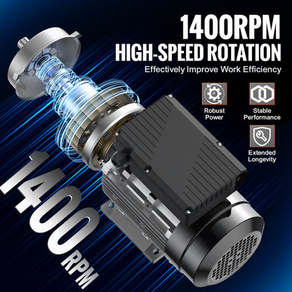 0.55KW Electric Motor 1400 rpm, AC 220~240V 4.5A, 80, B34 Frame, Air Compressor Motor Single Phase, 19mm Keyed Shaft, CW/CCW Rotation for Agricultural Machinery and General Equipment