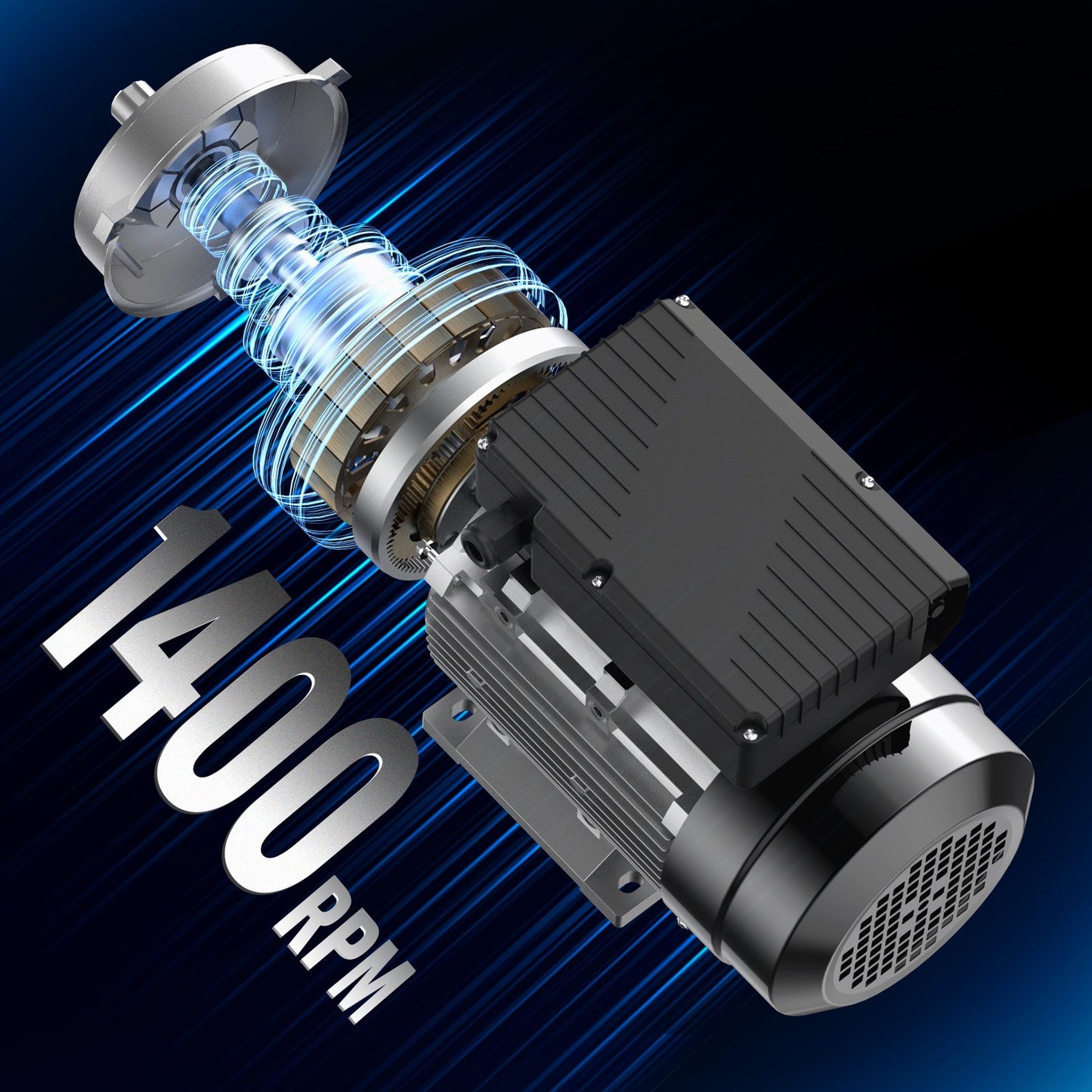 0.55KW Electric Motor 1400 rpm, AC 220~240V 4.5A, 80, B34 Frame, Air Compressor Motor Single Phase, 19mm Keyed Shaft, CW/CCW Rotation for Agricultural Machinery and General Equipment