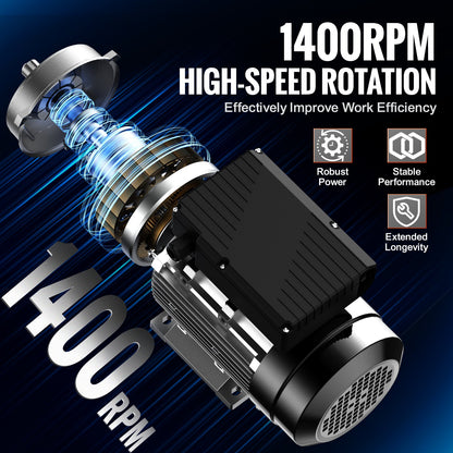 0.75KW Electric Motor 1400 rpm, AC 220~240V 5.45A, 80, B34 Frame, Air Compressor Motor Single Phase, 19mm Keyed Shaft, CW/CCW Rotation for Agricultural Machinery and General Equipment