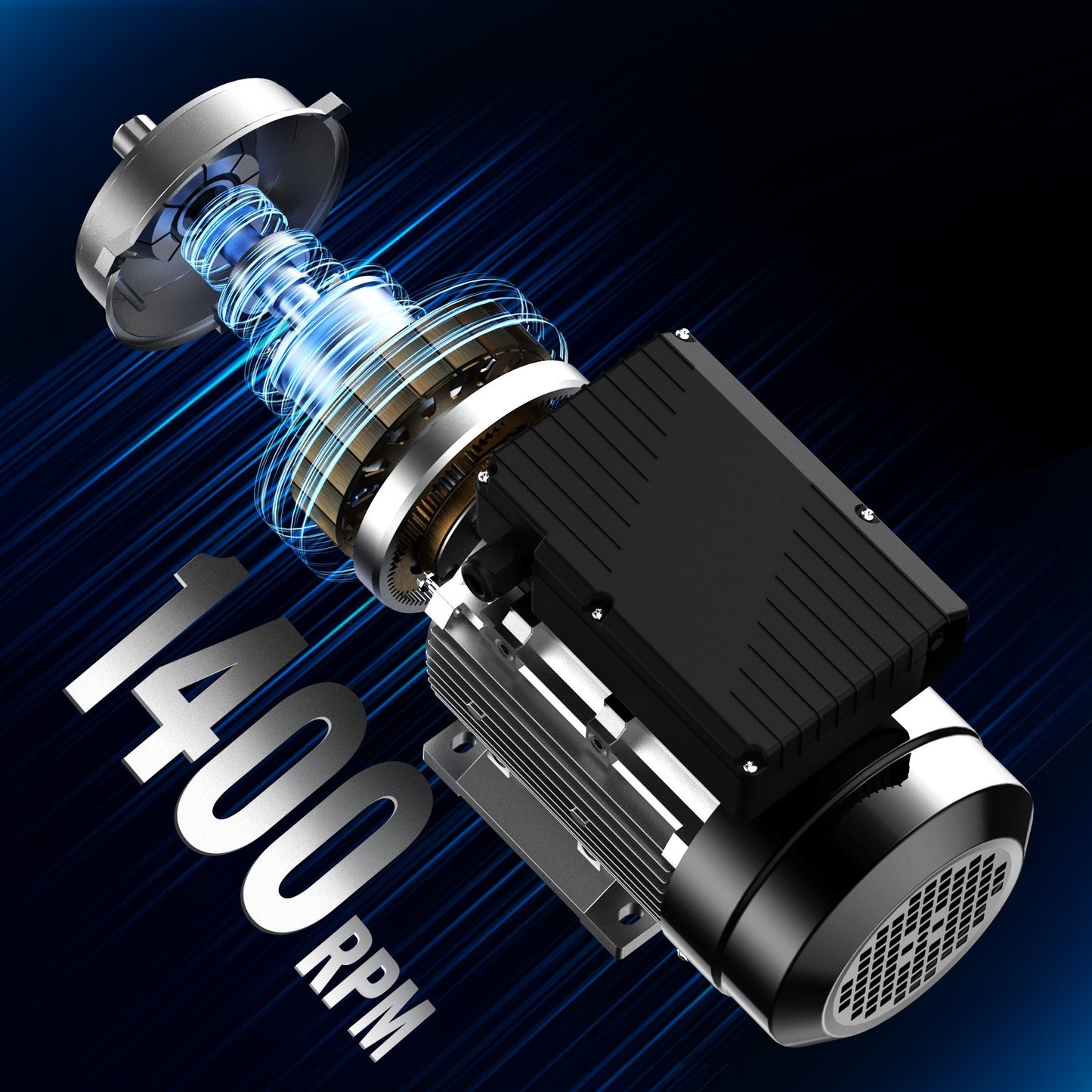 0.75KW Electric Motor 1400 rpm, AC 220~240V 5.45A, 80, B34 Frame, Air Compressor Motor Single Phase, 19mm Keyed Shaft, CW/CCW Rotation for Agricultural Machinery and General Equipment