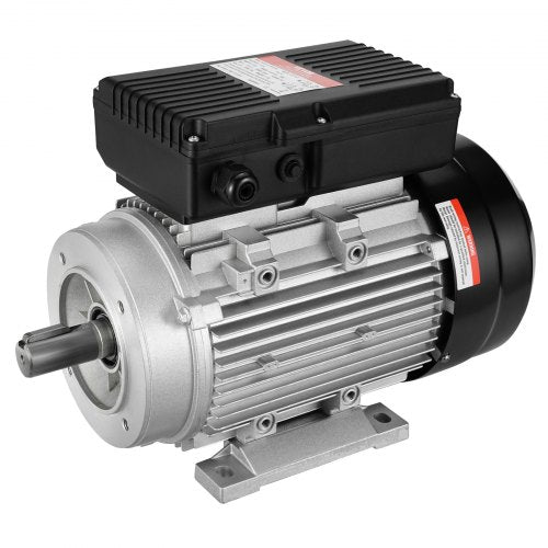 1.5KW Electric Motor 1400 rpm, AC 220~240V 9.85A, 90L, B34 Frame, Air Compressor Motor Single Phase, 24mm Keyed Shaft, CW/CCW Rotation for Agricultural Machinery and General Equipment
