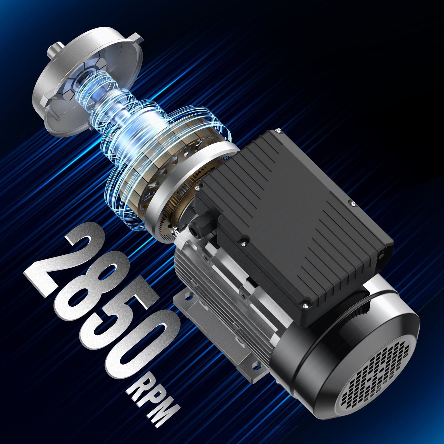 0.75KW Electric Motor 2850 rpm, AC 220~240V 5.15A, 80, B34 Frame, Air Compressor Motor Single Phase, 19mm Keyed Shaft, CW/CCW Rotation for Agricultural Machinery and General Equipment