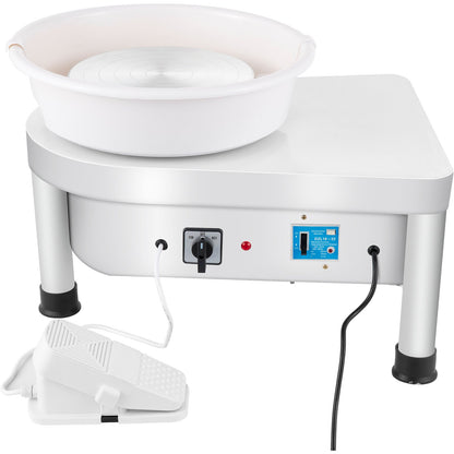 Keramikskiva 25 cm keramikformningsmaskin 280 W elektrisk keramikskiva med fotpedal och avtagbar skålformningsverktygssats för keramiklera hantverk DIY-lera
