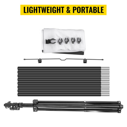 Tripod Projector Screen with Stand 70 inch 16:9 4K HD Projection Screen Stand Wrinkle-Free Height Adjustable Portable Screen for Projector Indoor & Outdoor for Movie, Home Cinema, Gaming, Office