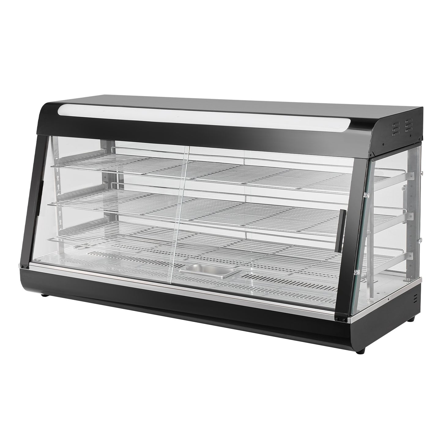 3-Tier Commercial Food Warmer Display, 1500W Food Display Warmer with Light, Adjustable Shelf and Temperature Display, 30℃~85℃ Steam Heating, 180L for Hamburger, Pizza, Bread, Fried Chicken