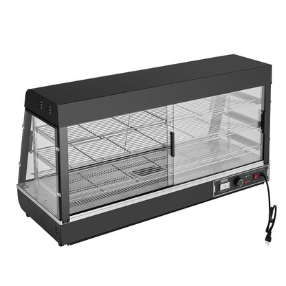 3-Tier Commercial Food Warmer Display, 1500W Food Display Warmer with Light, Adjustable Shelf and Temperature Display, 30℃~85℃ Steam Heating, 180L for Hamburger, Pizza, Bread, Fried Chicken