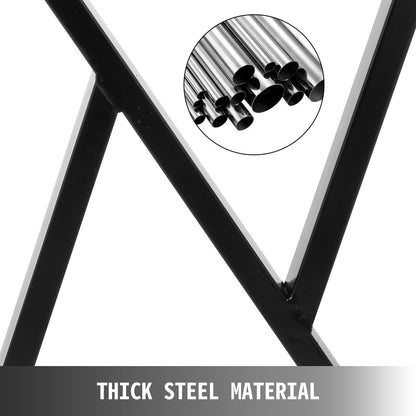 Metal Table Legs Set of 2 Dining Table Legs Black Desk Legs 71 cm Height 61 cm Width Bench Legs Coffee Table Legs 800 kg Load Capacity Steel Table Legs Heavy Duty Base Modern(Zig Zag Style)