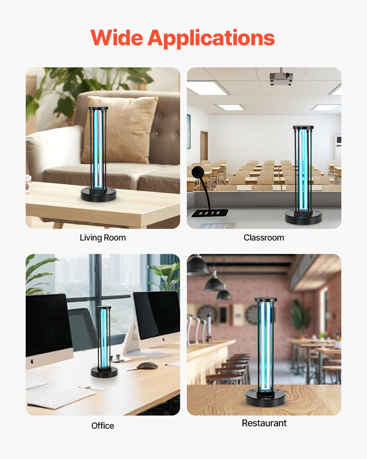 UV-ljus, 36W ultraviolett lampa med ozonrenare, UVC-lampa med 30/60/120 minuters timer med 3 växlar och fjärrkontroll, för rum upp till 37 m², UVO-lampor för vardagsrum, sovrum, hotell, skola