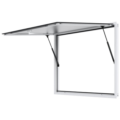 Concession Window for Food Truck, 48"x36" Aluminum Alloy Food Truck Service Window, Up to 85 Degrees Stand Serving Window with Awning Door & Drag Hook, for Food Trucks Concession Trailers