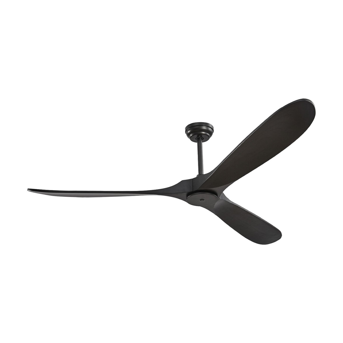 72 Inch Ceiling Fan without Light, 6-Speed Remote Control, 3-Wood-Blade, Reversible DC Motor, Modern Low Profile Flush Mount Exterior Fan for Bedroom, Living Room, Patio, Indoor/Outdoor, Black