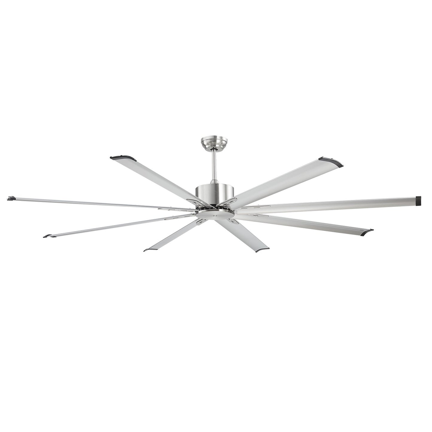 213 cm Ceiling Fan No Light, 6-Speed Remote Control, Aluminum 8-Blade, Reversible DC Motor, Modern Low Profile Flush Mount Fan for Bedroom, Living Room, Patio, Indoor/Outdoor, Brushed Nickel