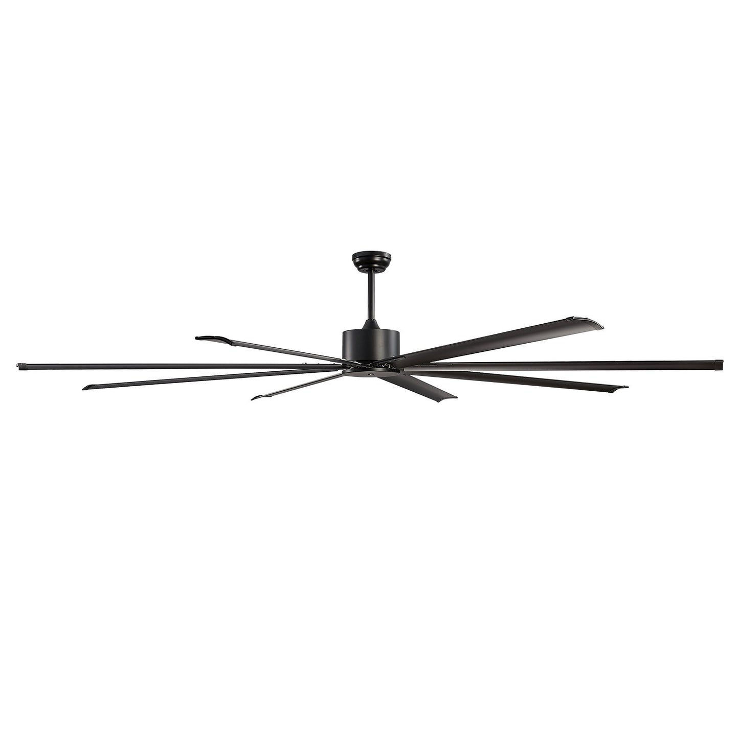 244 cm Ceiling Fan No Light, 6-Speed Remote Control, Aluminum 8-Blade, Reversible DC Motor, Modern Low Profile Flush Mount Exterior Fan for Bedroom, Living Room, Patio, Indoor/Outdoor, Black