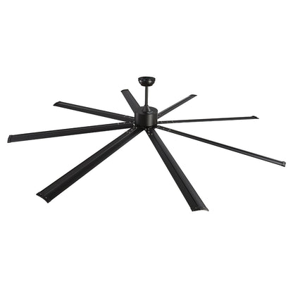 244 cm Ceiling Fan No Light, 6-Speed Remote Control, Aluminum 8-Blade, Reversible DC Motor, Modern Low Profile Flush Mount Exterior Fan for Bedroom, Living Room, Patio, Indoor/Outdoor, Black