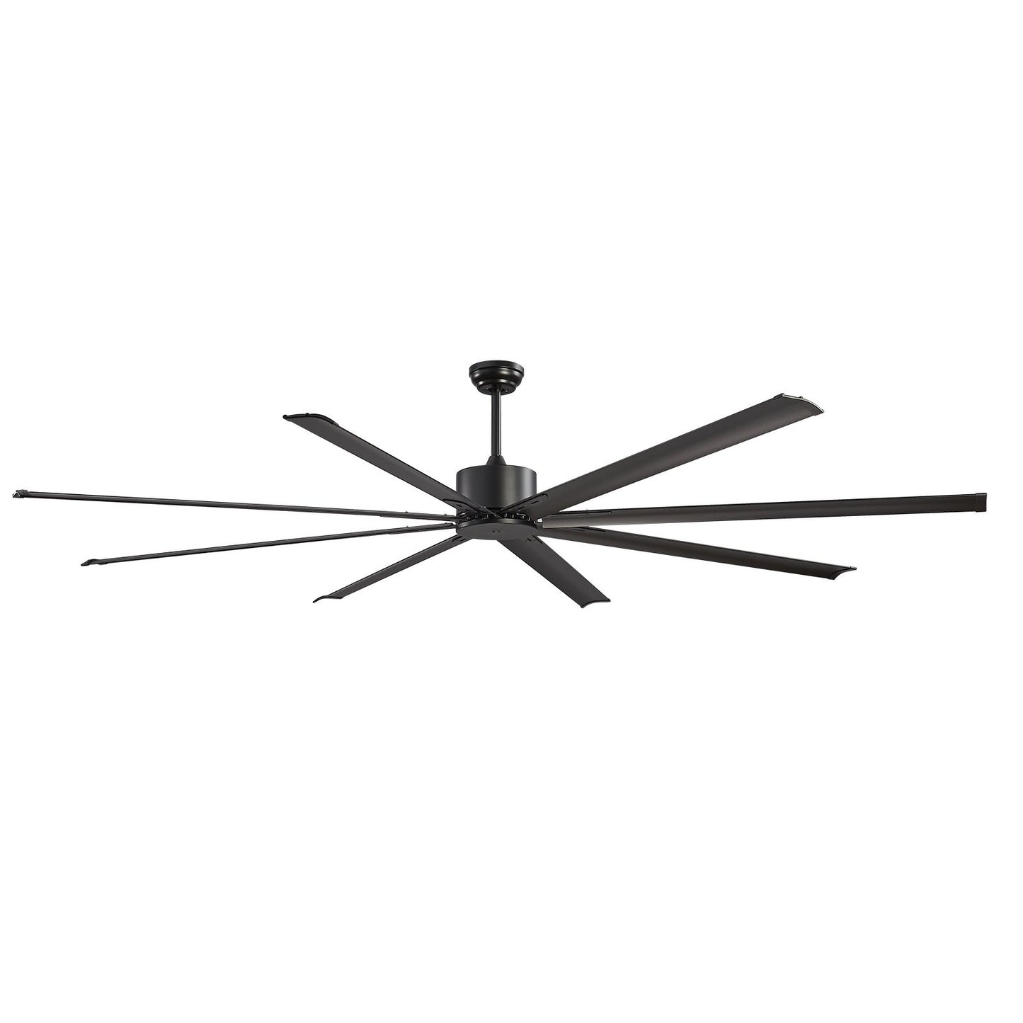 244 cm Ceiling Fan No Light, 6-Speed Remote Control, Aluminum 8-Blade, Reversible DC Motor, Modern Low Profile Flush Mount Exterior Fan for Bedroom, Living Room, Patio, Indoor/Outdoor, Black