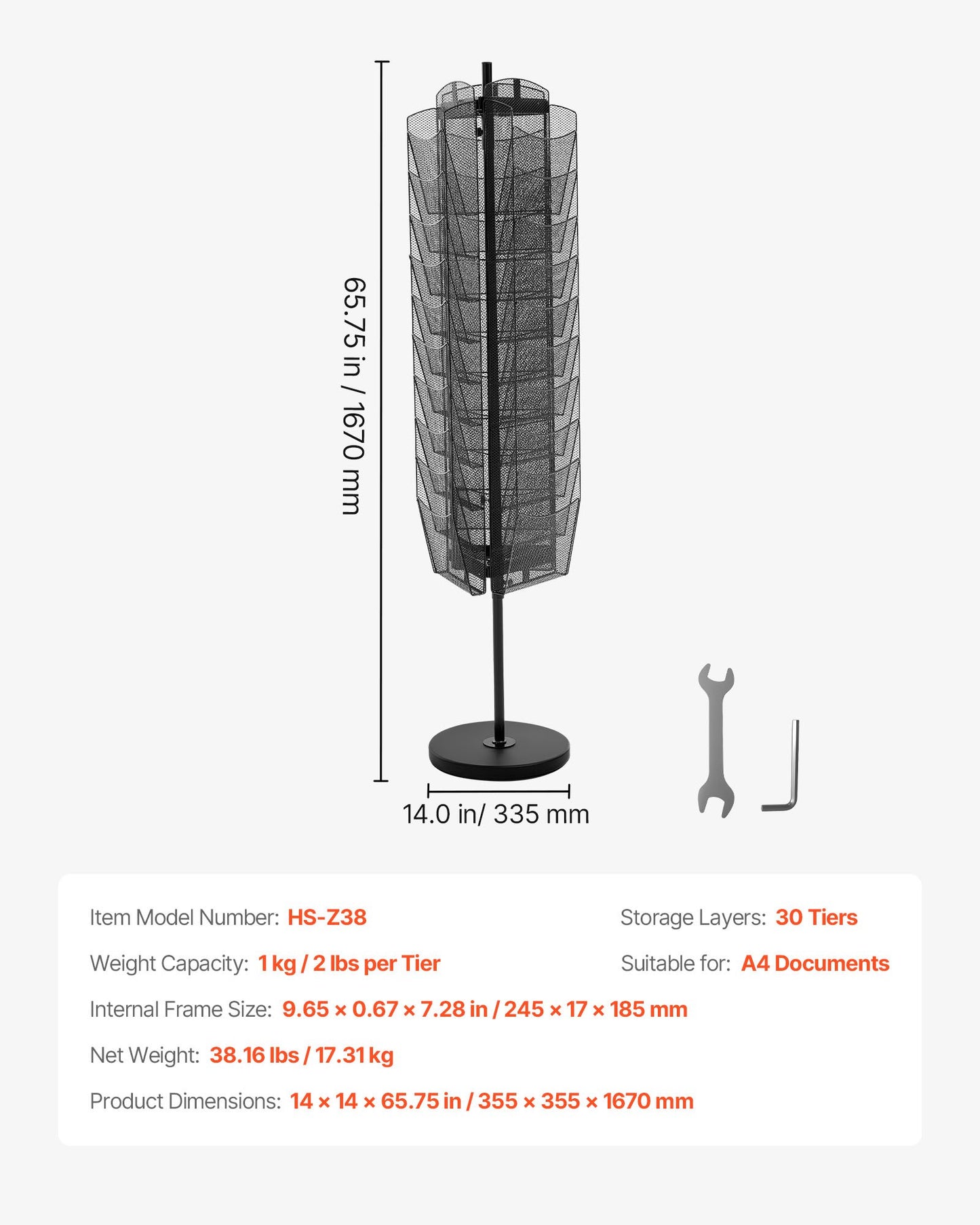 Rotating Brochure Display Rack, 30 Pockets Mesh Magazine Literature Display Stand, Portable Floor Standing Magazine Rack, Metal Newspaper Catalog Holders for Shop Exhibitions Office Trade Show
