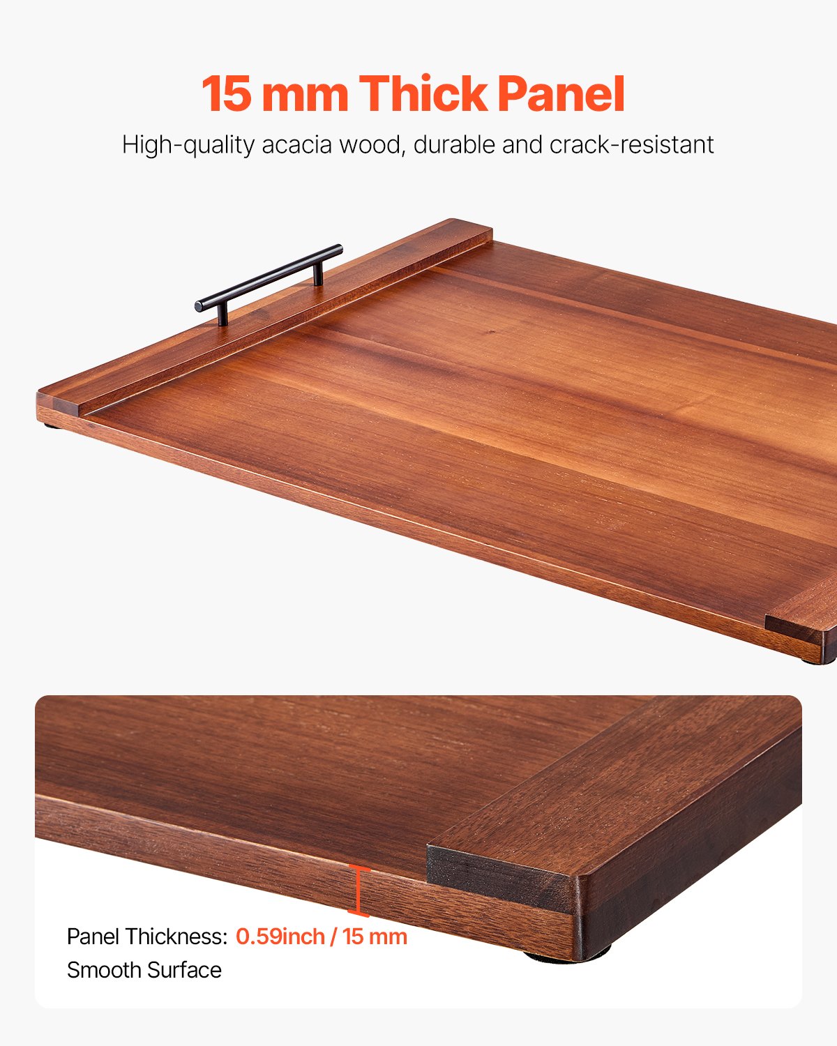 Noodle Board Stove Cover, Stove Top Cover Board for Gas Burner & Electric Stove, Acacia Wood Cutting Board with Handles, RV Stovetop Cover/ Kitchen Sink Cover for Counter Space & Tray, Natural