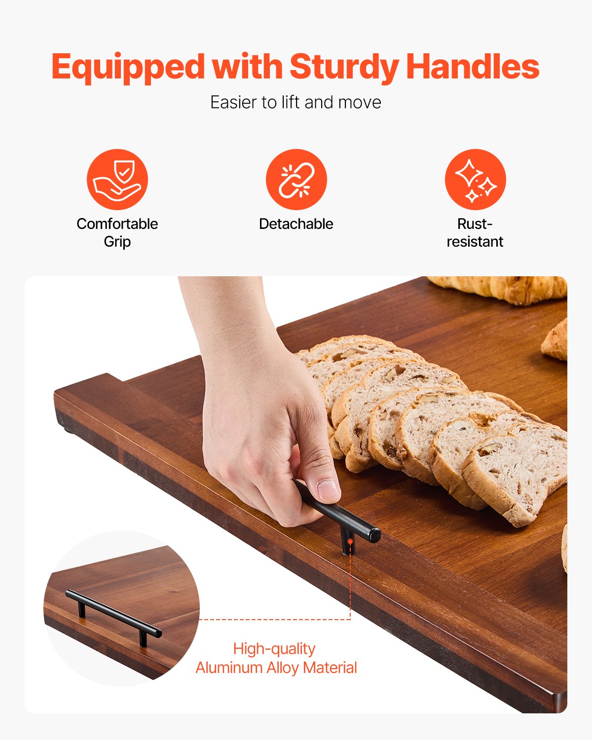 Noodle Board Stove Cover, Stove Top Cover Board for Gas Burner & Electric Stove, Acacia Wood Cutting Board with Handles, RV Stovetop Cover/ Kitchen Sink Cover for Counter Space & Tray, Natural