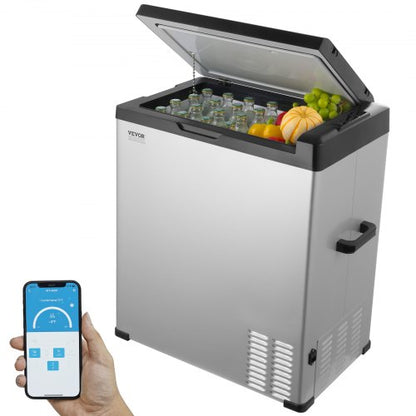 Car Refrigerator, 12 Volt Car Refrigerator Fridge, 70 L Single Zone Portable Freezer, -4℉-68℉ Adjustable Range, 12/24V DC and 100-240V AC Compressor Cooler for Outdoor, Camping, RV
