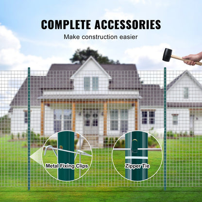 6 Feet Fence Post, 6 Pack U-Channel Heavy Duty Metal Fence Posts, Sturdy Steel Fence Stakes for Garden Yard, Lawn, Farms and Outdoor Wire Fencing, Green