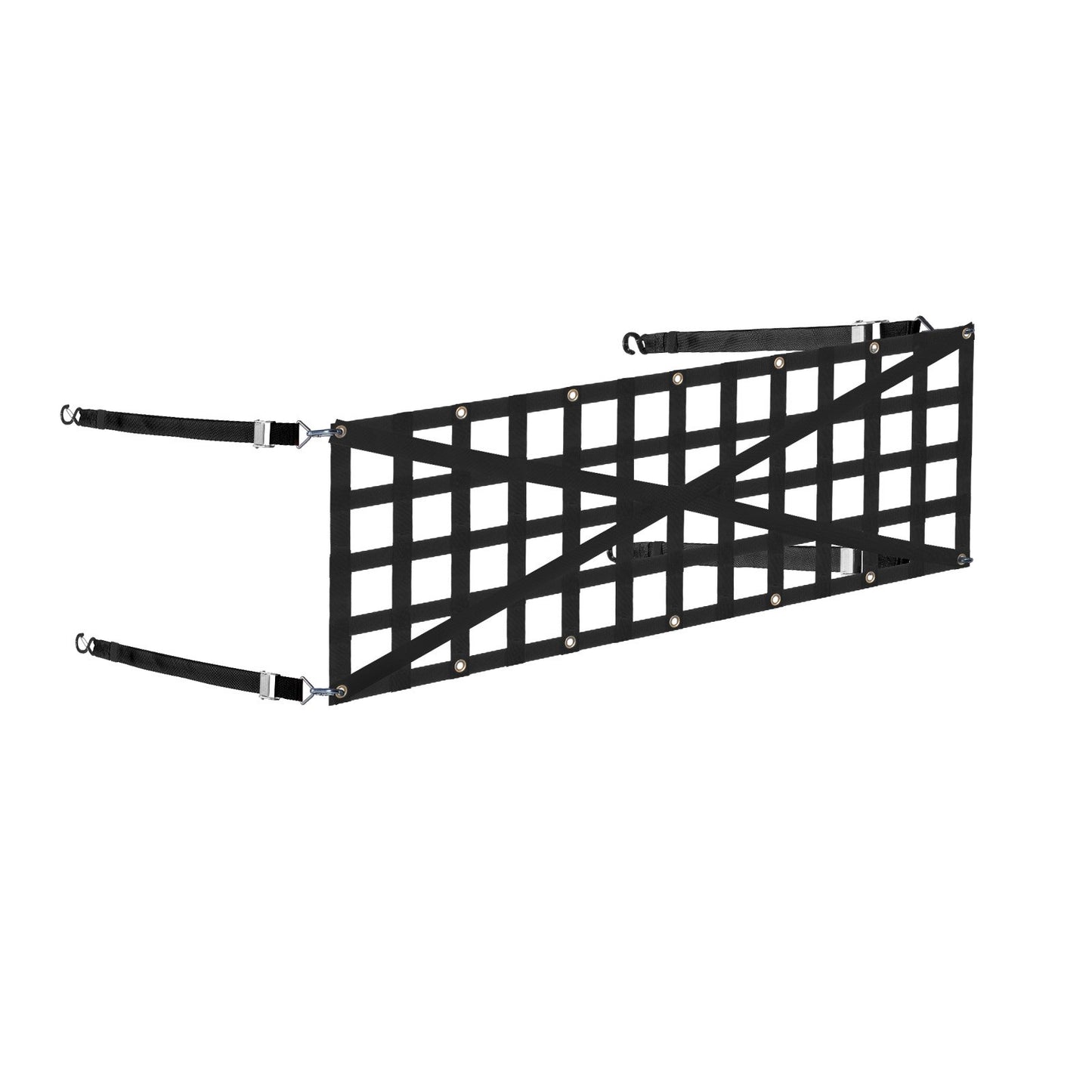 Tailgate Net, 54 in x 18 in, Heavy Duty Cargo Net for Truck Bed with 4 Adjustable Telescopic Straps, Cross-reinforced Design, Extendable & Durable, Suitable for Pickup, Truck, Trailer, Jeep, SUV