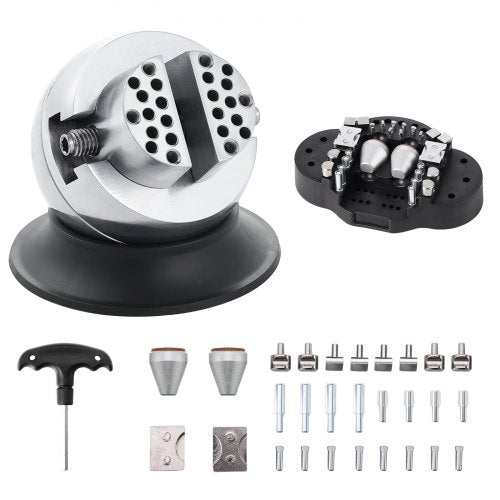 3 tums gravyrblock kulskruvstäd med 30 st. tillbehör inlagda diamanter komplett set kulskruvstäd gravyrinställningsverktyg för smyckeshandarbete