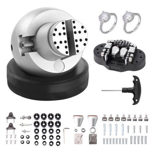 Kulskruvstäd, 13 cm gravyrinställningsverktyg, 360° roterande gravyrblocksskruvstäd, 69 delar tillbehör för smyckesgravyrblock, standardblock för ädelstensinläggning och gravyr i liten skala