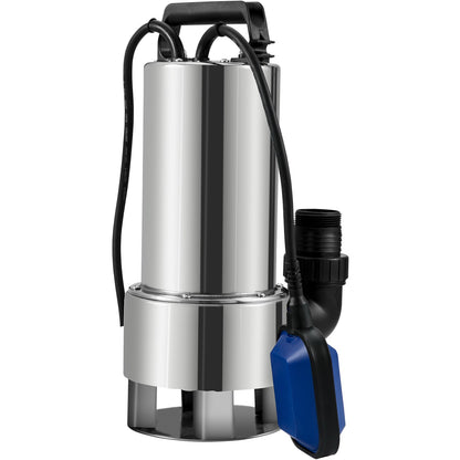 Submersible Water Pump, 1300W 20000L/H, with 10 m Cord and Automatic Tethered Float Switch, Stainless Steel and Cast Iron for Dirty or Clean, Empty Garden Ponds, Swimming Pools, Hot Tubs