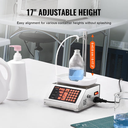 Liquid Filling Machine, 5-50 g Weighing Capacity, Automatic Bottle Filler Machine, Bottling Machine Peristaltic Pump Digital Control for Milk, Water, Wine, Beverage, Soy Sauce (Single Nozzle)