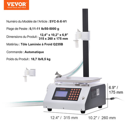Liquid Filling Machine, 50-5000 g Weighing Capacity, Automatic Bottle Filler Machine Bottling Machine Gear Pump Digital Control for Honey, Oil, Wine, Detergent, Viscous Liquids