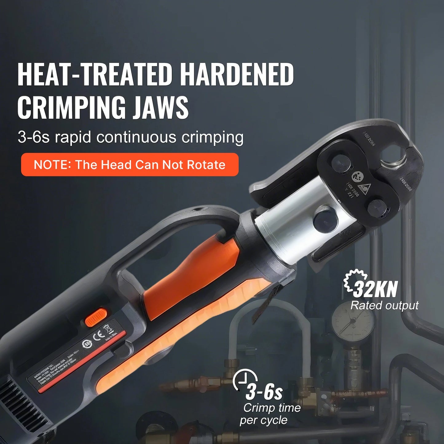 Pressverktyg och batterisats, Pro Pressverktyg, elektrisk rörpressverktyg med V15, V22, V28 käftar, pressverktygssats med 2 st 18V 4.0Ah batterier, snabbladdare och bärväska