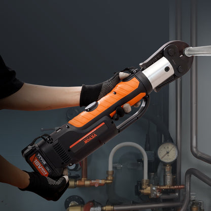 Pressverktyg och batterisats, Pro Pressverktyg, elektrisk rörpressverktyg med V15, V22, V28 käftar, pressverktygssats med 2 st 18V 4.0Ah batterier, snabbladdare och bärväska