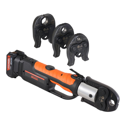 Press Tool and Battery Kit, Pro Press Tool, Electric Pipe Crimping Tool with M15, M22, M28 Jaws, Press Tool Kit with 2pcs 18V 4.0Ah Battery, Fast Charger, and Carrying Case