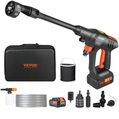 Cordless Pressure Washer, 652-PSI 1.1 GPM Portable Power Cleaner, Handheld High-Pressure Car Washer Gun with 4.0Ah Battery, Charger, 6-in-1 Nozzle, for Home/Floor Cleaning & Watering