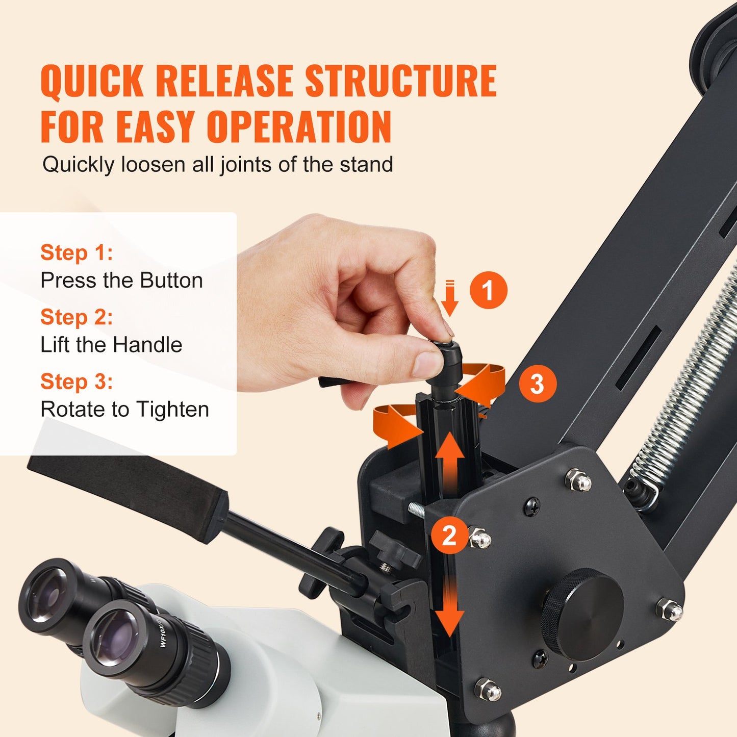Flerriktat mikroskop med fjäderfäste, smyckesmikroskop med 7X-45X förstoring, stativ för mikrosmycken med infälld montering, integrerad USB-ring-LED-lampa och 360° kulskruvstycke, för smyckesinlägg