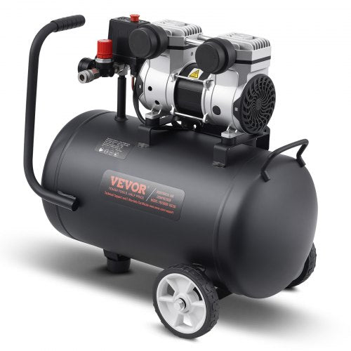 Air Compressor, 8 Gallon Steel Tank, 1HP 2.2 CFM@90 PSI Oil Free Air Compressor & Max. 120PSI Pressure, 80dB Ultra Quiet Portable Compressor, for Auto Repair, Tire Inflation, Spray Painting