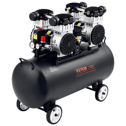 Air Compressor, 20 Gallon Steel Tank, 4HP 10.6 CFM@90 PSI Oil Free Air Compressor & Max. 125PSI Pressure, 78dB Ultra Quiet Portable Compressor, for Auto Repair, Tire Inflation, Spray Painting