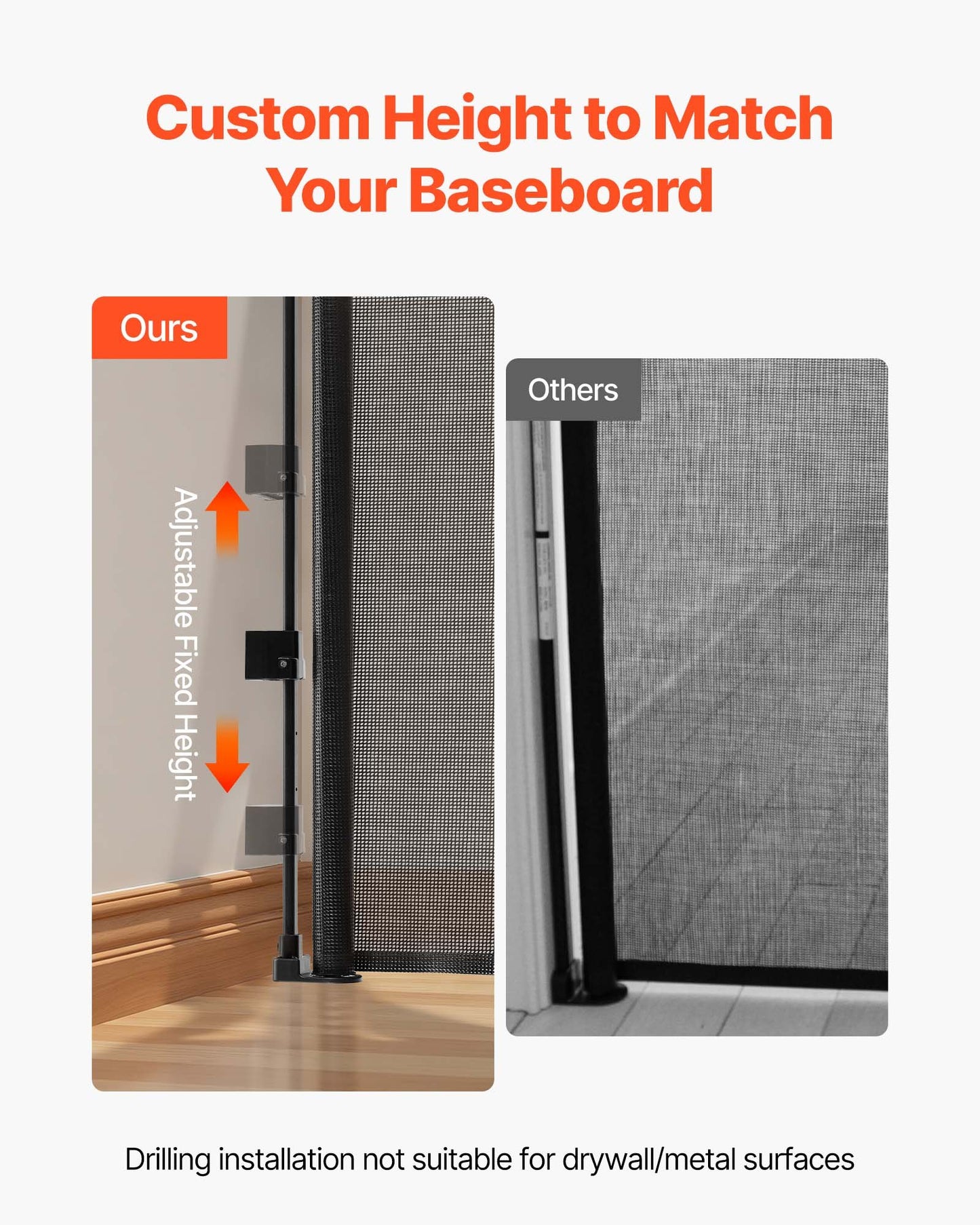 Retractable Baby Gate, Extends to 4150 mm Extra Wide, 990 mm Tall, with Reinforced Fiberglass Strips, Avoids Crawling Through, Mesh Dog Gate for Decks, Doorways, Garages, Indoor, Black