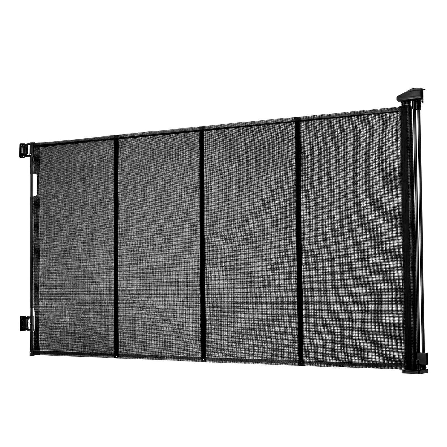 Retractable Baby Gate, Extends to 4150 mm Extra Wide, 990 mm Tall, with Reinforced Fiberglass Strips, Avoids Crawling Through, Mesh Dog Gate for Decks, Doorways, Garages, Indoor, Black