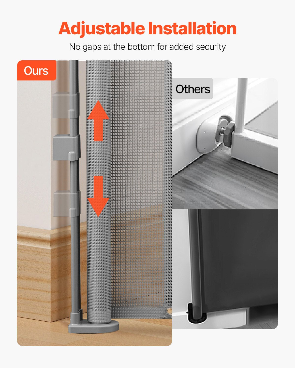 Retractable Baby Gate, 870 mm Tall, Extends up to 1400 mm Wide, Retractable Gate for Kids or Pets, Mesh Material, Easy to Install for Indoor Stairs, Doorways, Hallways, Playrooms, Gray