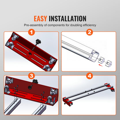 Router Sled, 152 cm(60 inches), Portable and Easy to Adjust Slab Flattening Jig, DIY Woodworking Router Sled for Flattening Slabs, Slab Guide Jig Trimming Planing Machine for Wood Flattening, Home DIY