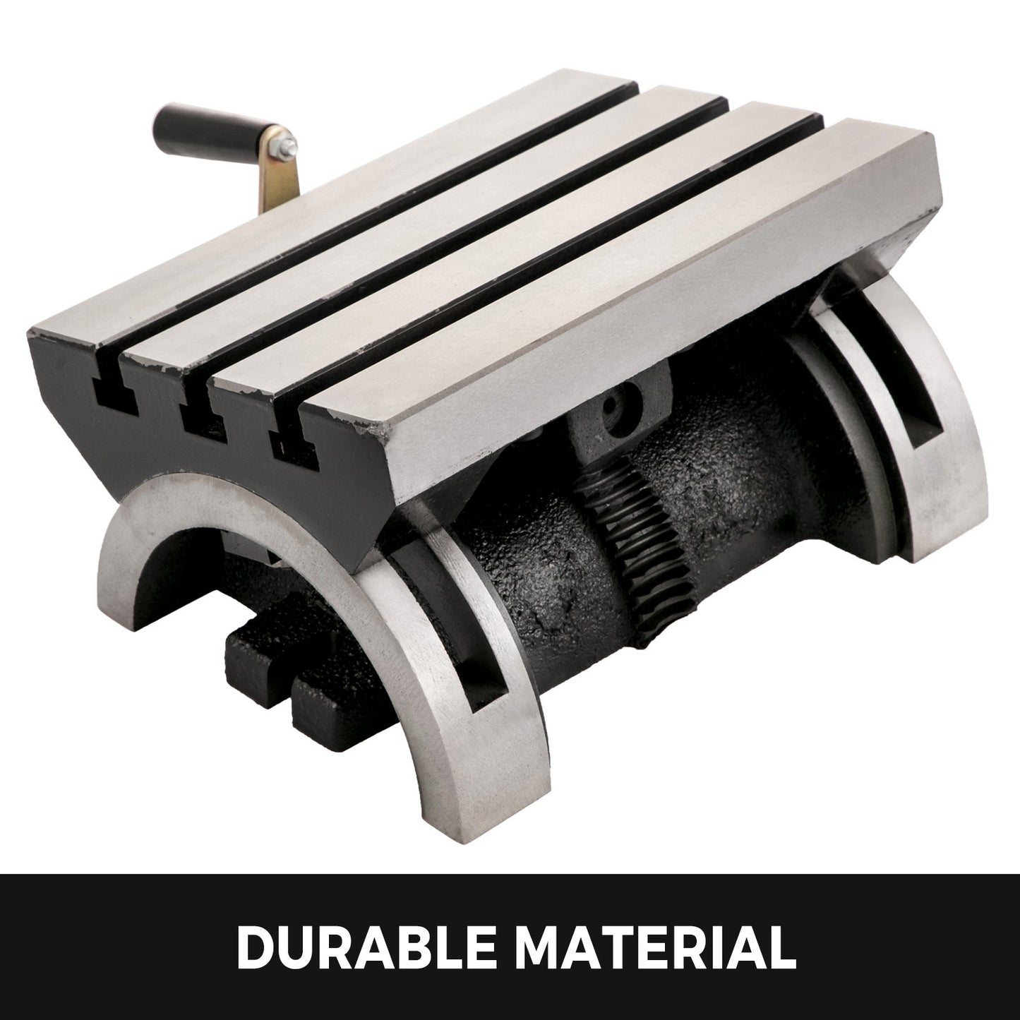 Tilting Milling Table 25.4x17.8 cm(10x7inch) Tilting Angle Milling Machine 0-80°Adjustable Swivel Angle Plate with 3 T-slots and an Adjustable Crank Handle Heavy Duty Tilting Milling Machine for Grinding
