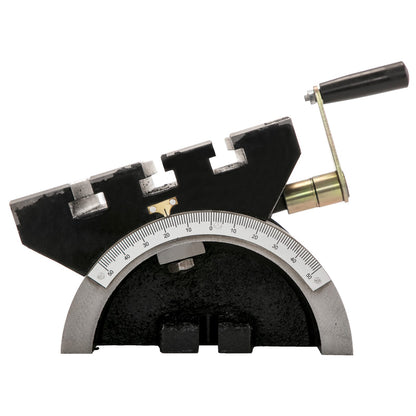 Lutande fräsbord 7x5 tums lutande vinkelfräsmaskin 0-90° justerbar vridvinkelplatta med 3 T-spår och ett justerbart vevhandtag Kraftig lutande fräsmaskin för slipning