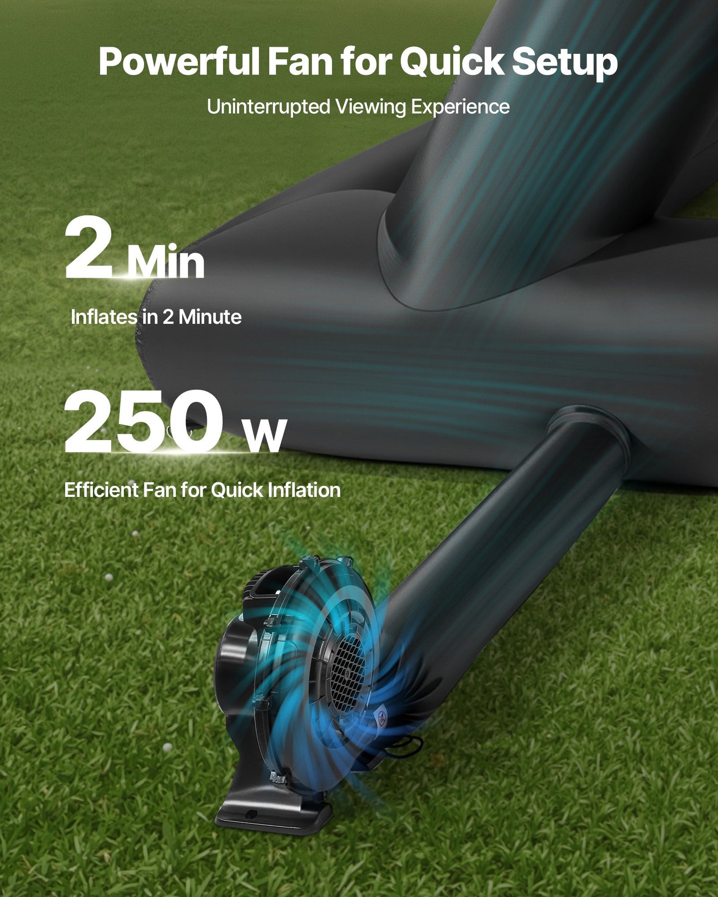 18 ft Inflatable Movie Screen, 600D Washable Inflatable Projector Screen with Portable Storage Bag, 16:9 Easy Set Up Movie Projection for Outdoor Backyard, Home Theater, Theme Party, Pool Fun