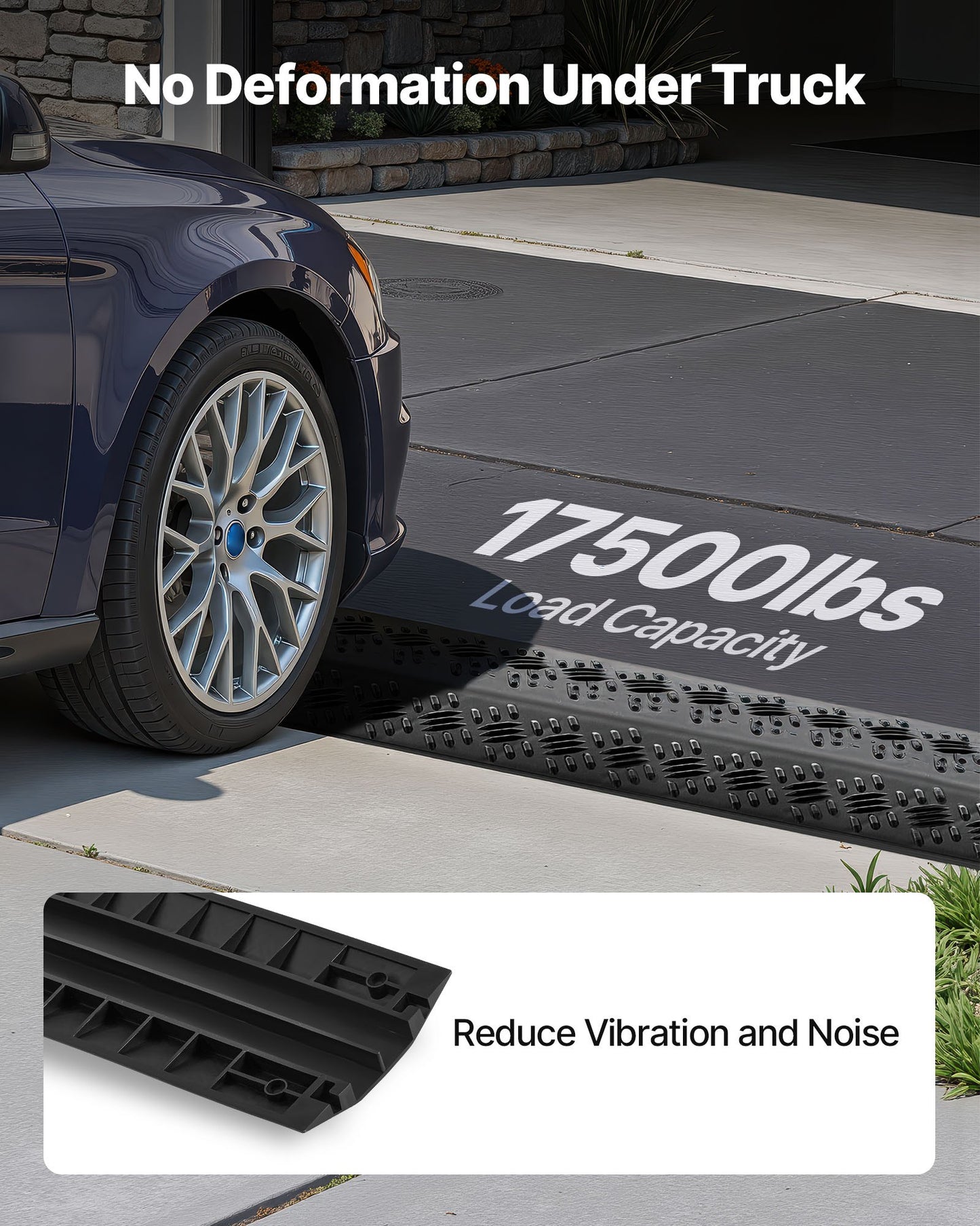 Drop Over Cable Cover, 7,938 kg/Axle Load Capacity, Heavy Duty Cable Hose Protector Ramp, Floor Cord Cover, for High Walking Traffic Areas, Indoor, Outdoor, Home, Office, Warehouse, 1 Pack