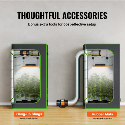 Inline Duct Fan, 152.4mm 323.7 CFM with Variable Speed Controller, Quiet AC-motor Ventilation Exhaust Fan for Cooling Booster, Grow Tents, Hydroponics